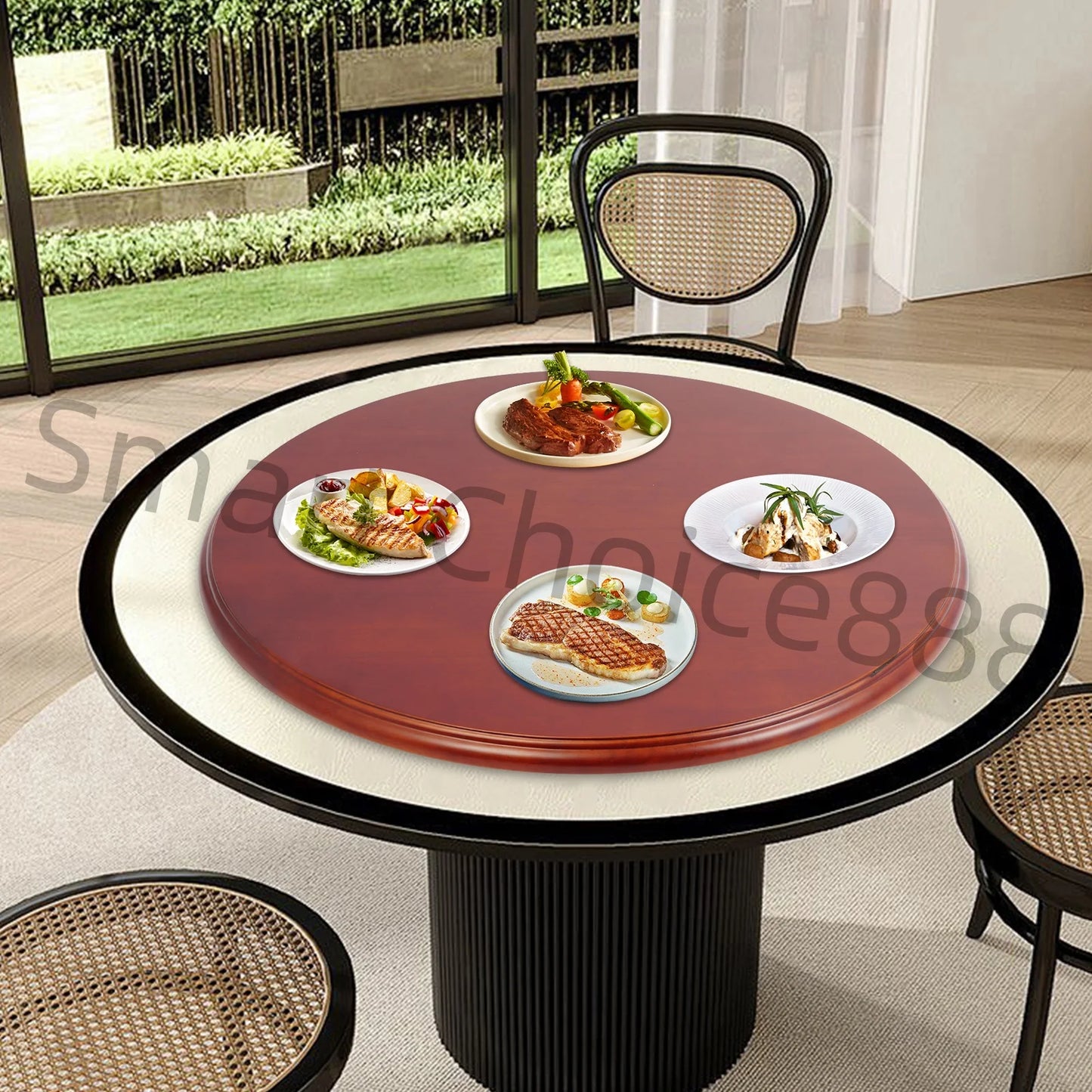 70cm Wood Lazy Susan Round Dining Table Spinner Organizer