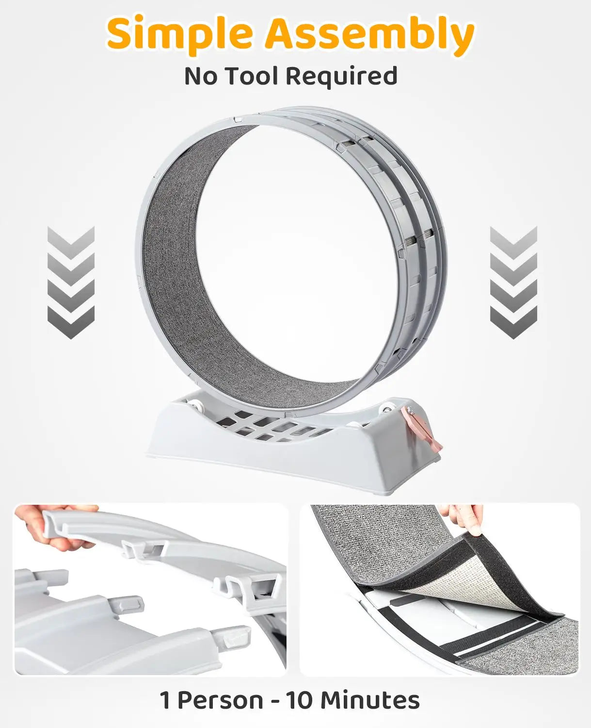 Indoor Cat Exercise Wheel 31 Inch Gray Treadmill for Cats