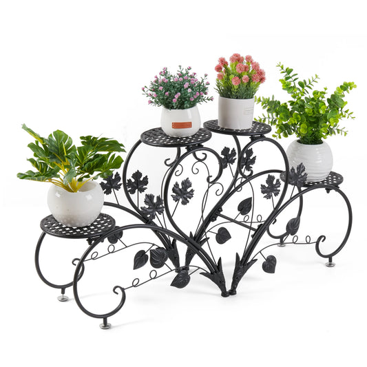 4 Tier Potted Flower Stand Indoor Outdoor Plant Holder