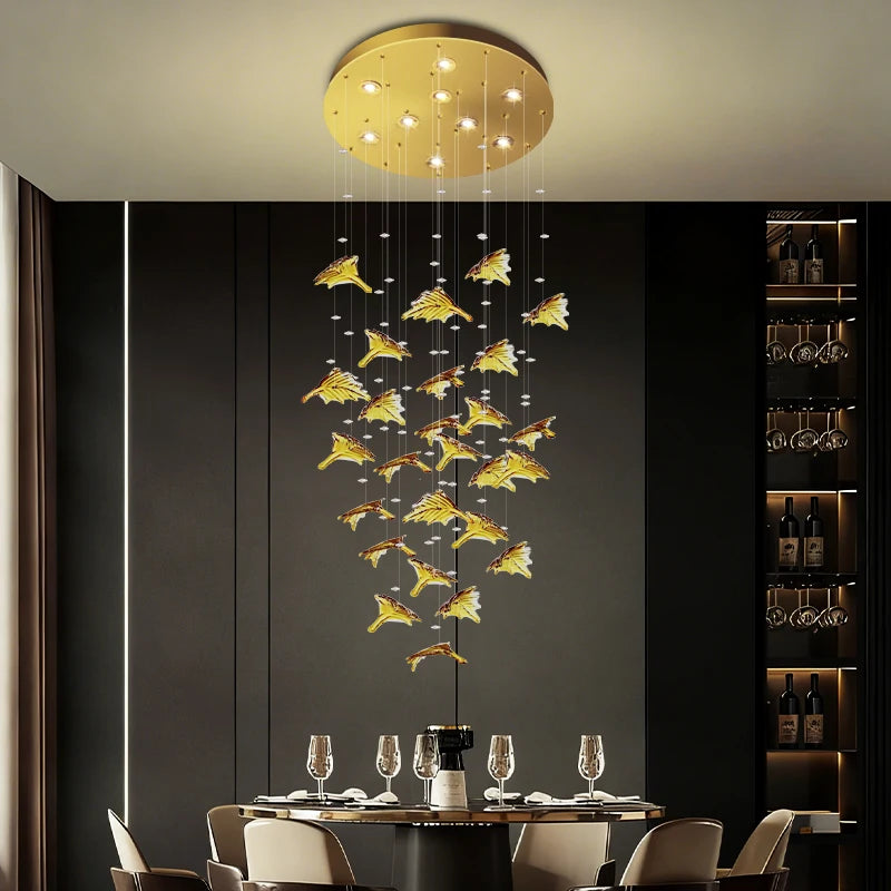 Yingxuan Dining Area Glass Pendant Lamp LED Chandelier