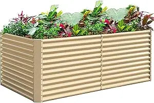 Land Guard 8x4x3ft Galvanized Raised Garden Bed 36 Inch Tall