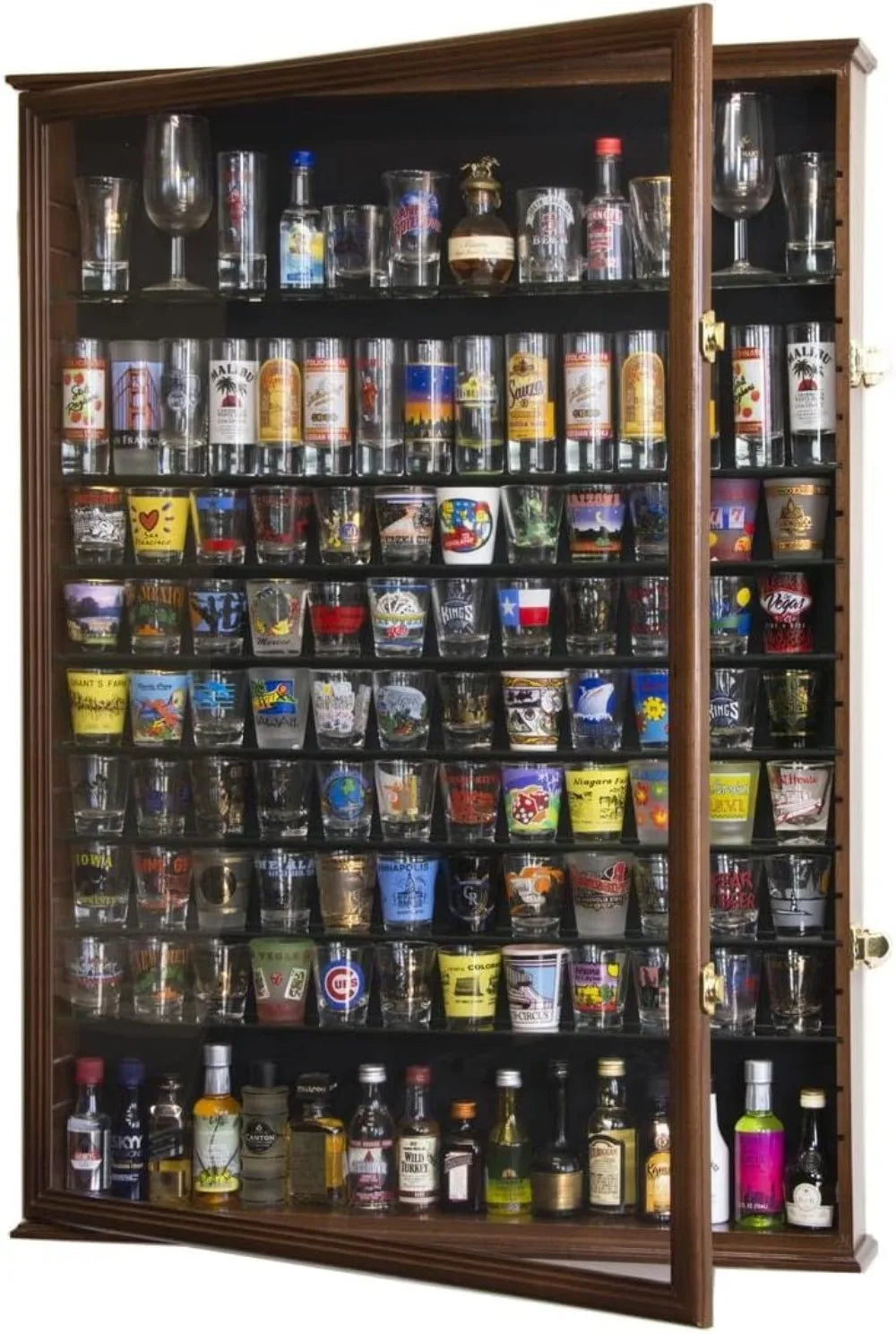 Shot Glass Display Case Lockable UV Protected Acrylic