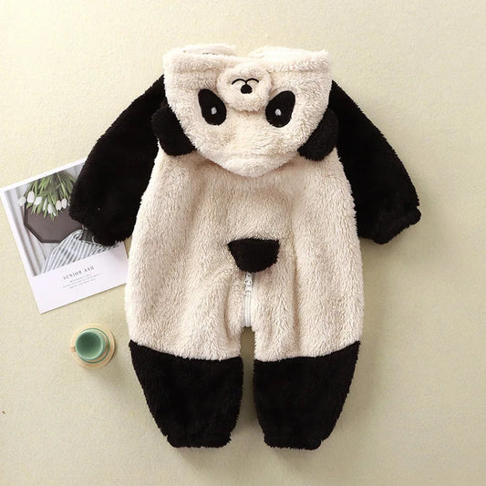 Newborn Panda Hooded Romper Jumpsuit Unisex Baby Clothes