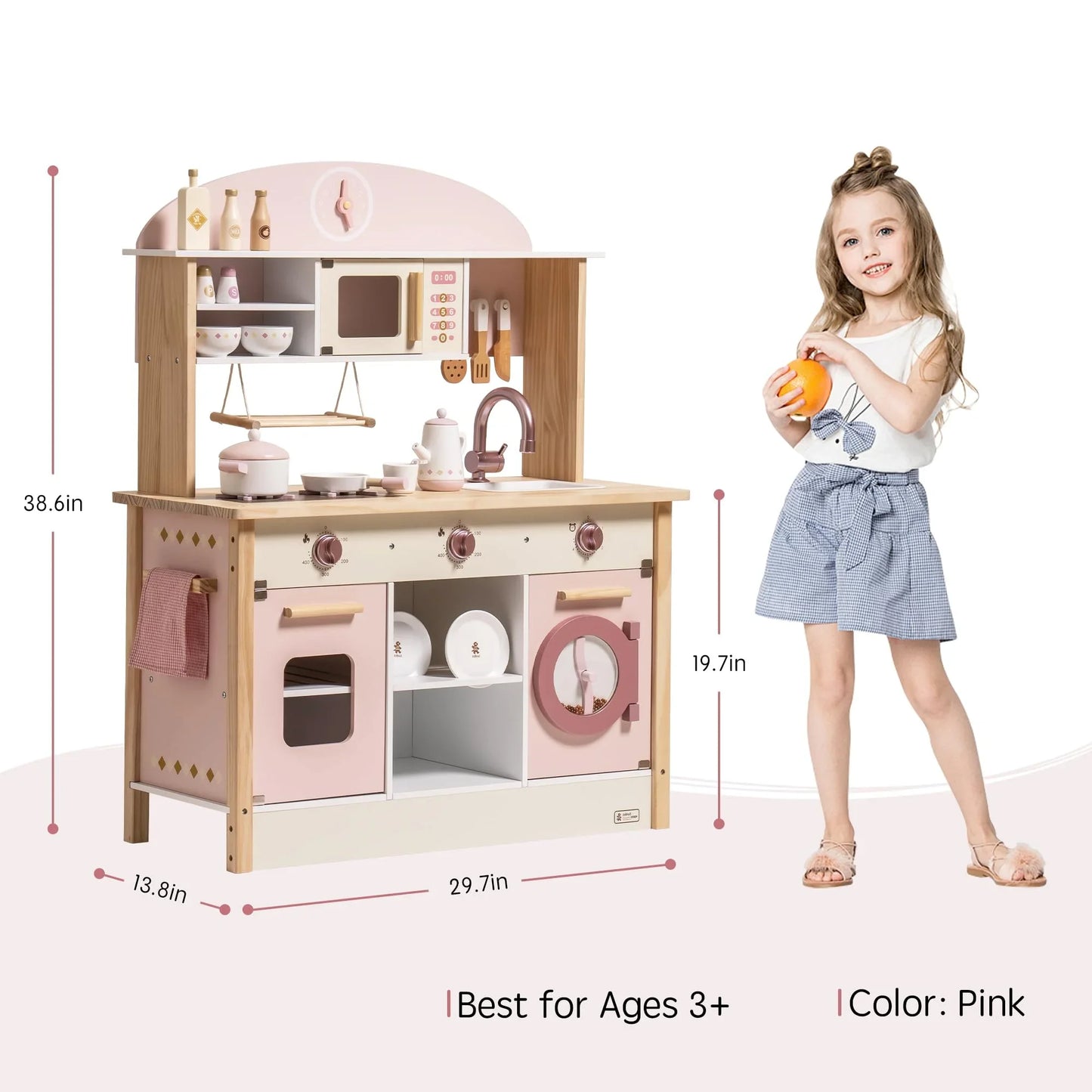 Robotime Robud Wooden Kitchen Playset For Kids With Realistic Features