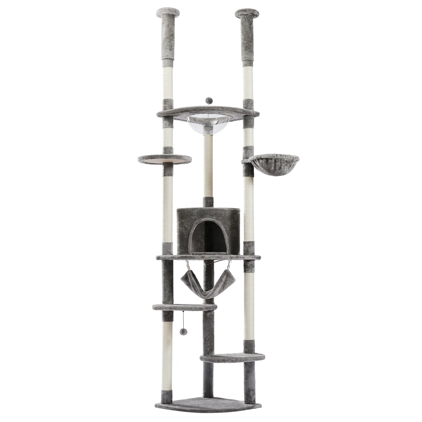 Adjustable Floor to Ceiling Cat Tree with Cozy Perches