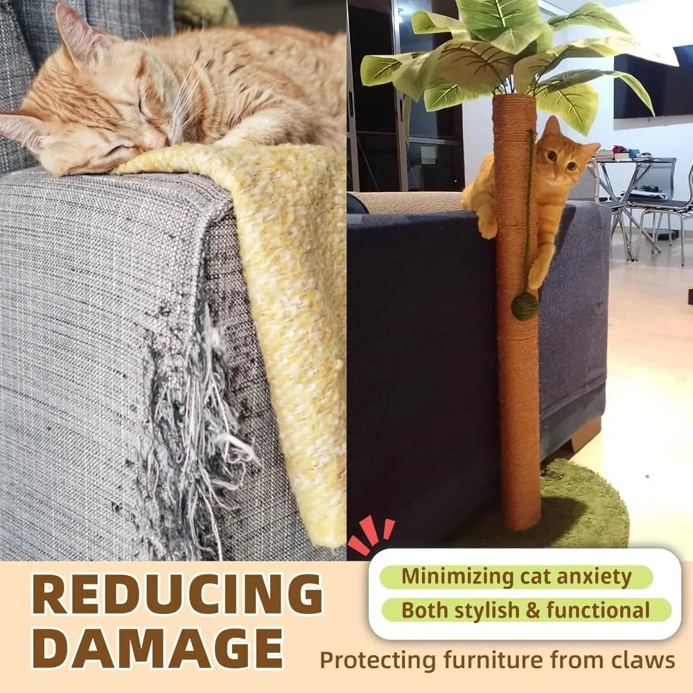 New 33 Inch Tall Cat Scratching Post with Hanging Ball