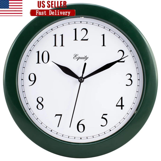 10 Inch Green Quartz Wall Clock With Arabic Numbers Battery Operated