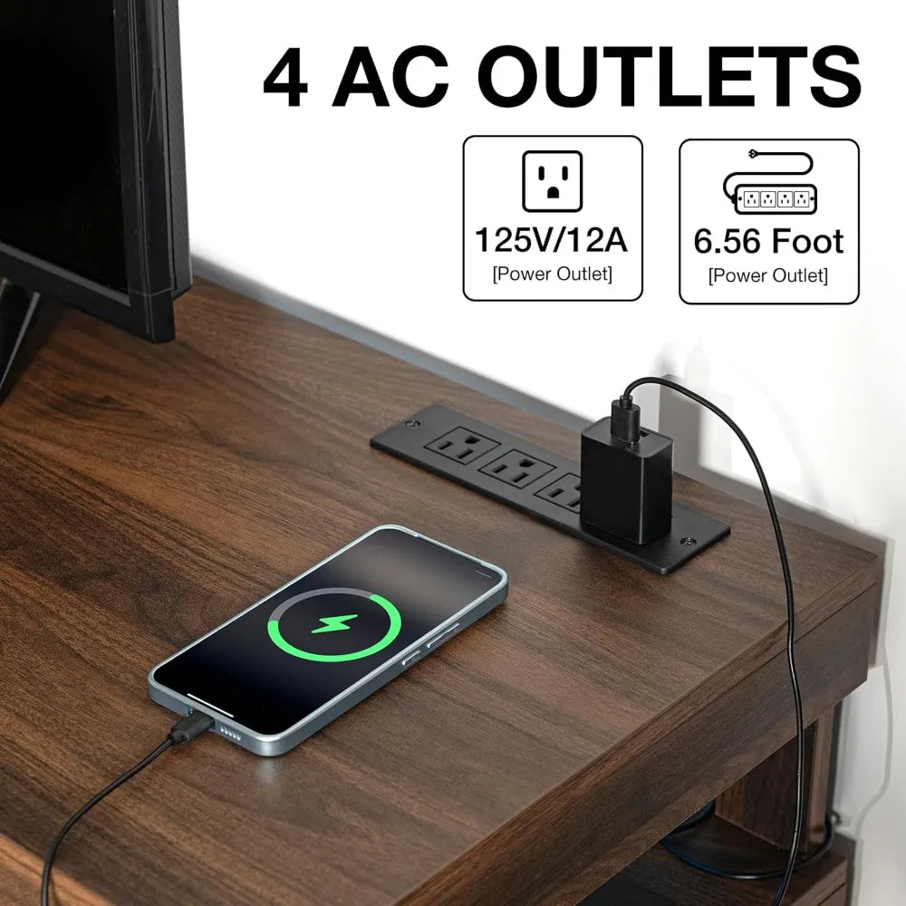 75 Inch LED TV Stand Modern Tall Entertainment Walnut