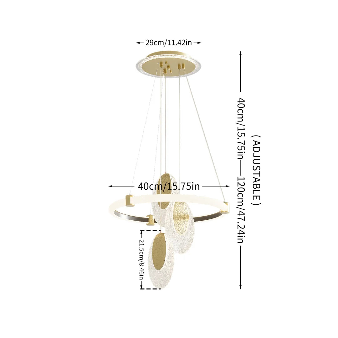 LUVODI 3 Layer LED Ceiling Chandelier Pendant Lamp Fixture