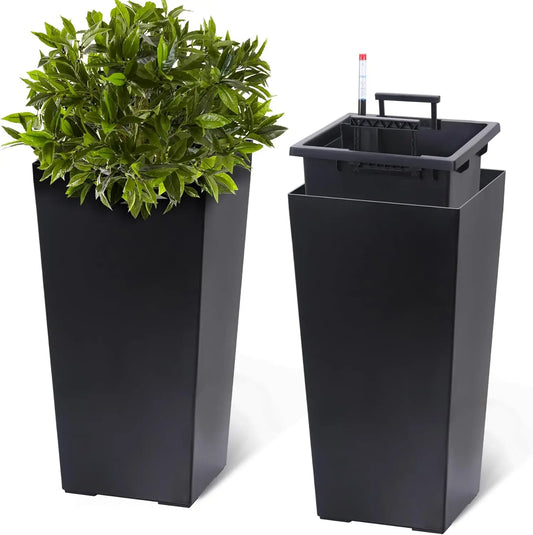 HobbyLane Taper Planter Indoor Outdoor With Shelf Insert Pots