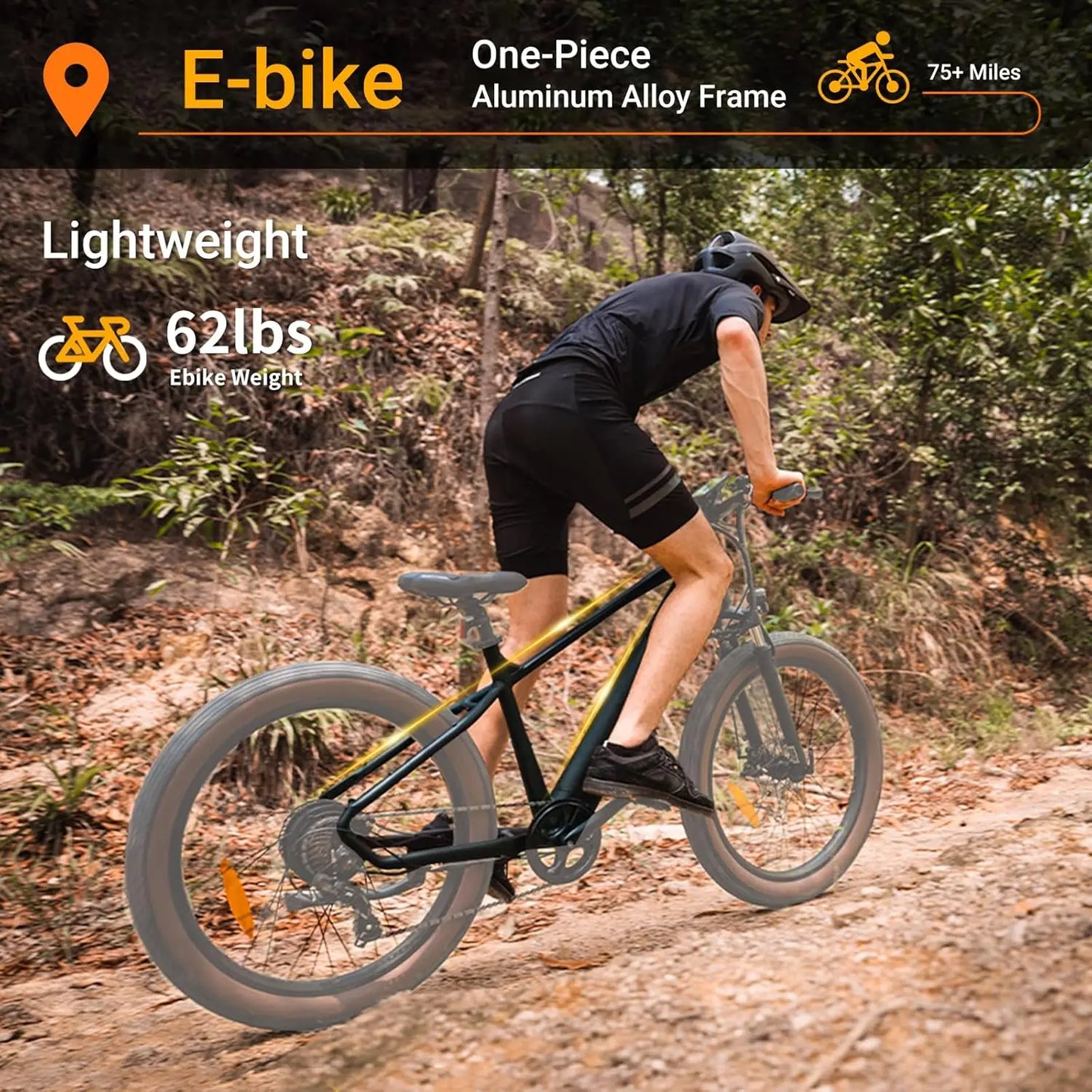 Luckeep C26 1500W Electric Bike 28 MPH 72 Miles Range