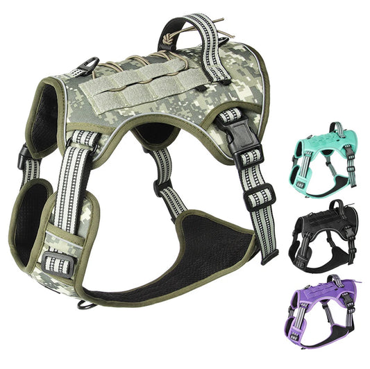 Reflective Tactical Dog Harness Adjustable No Pull Vest