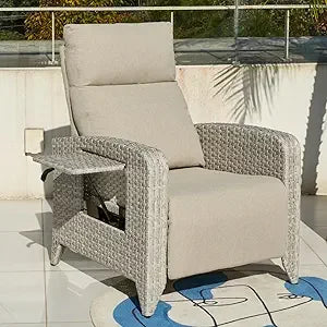 Upgraded Outdoor Recliner Chair with Adjustable Footrest