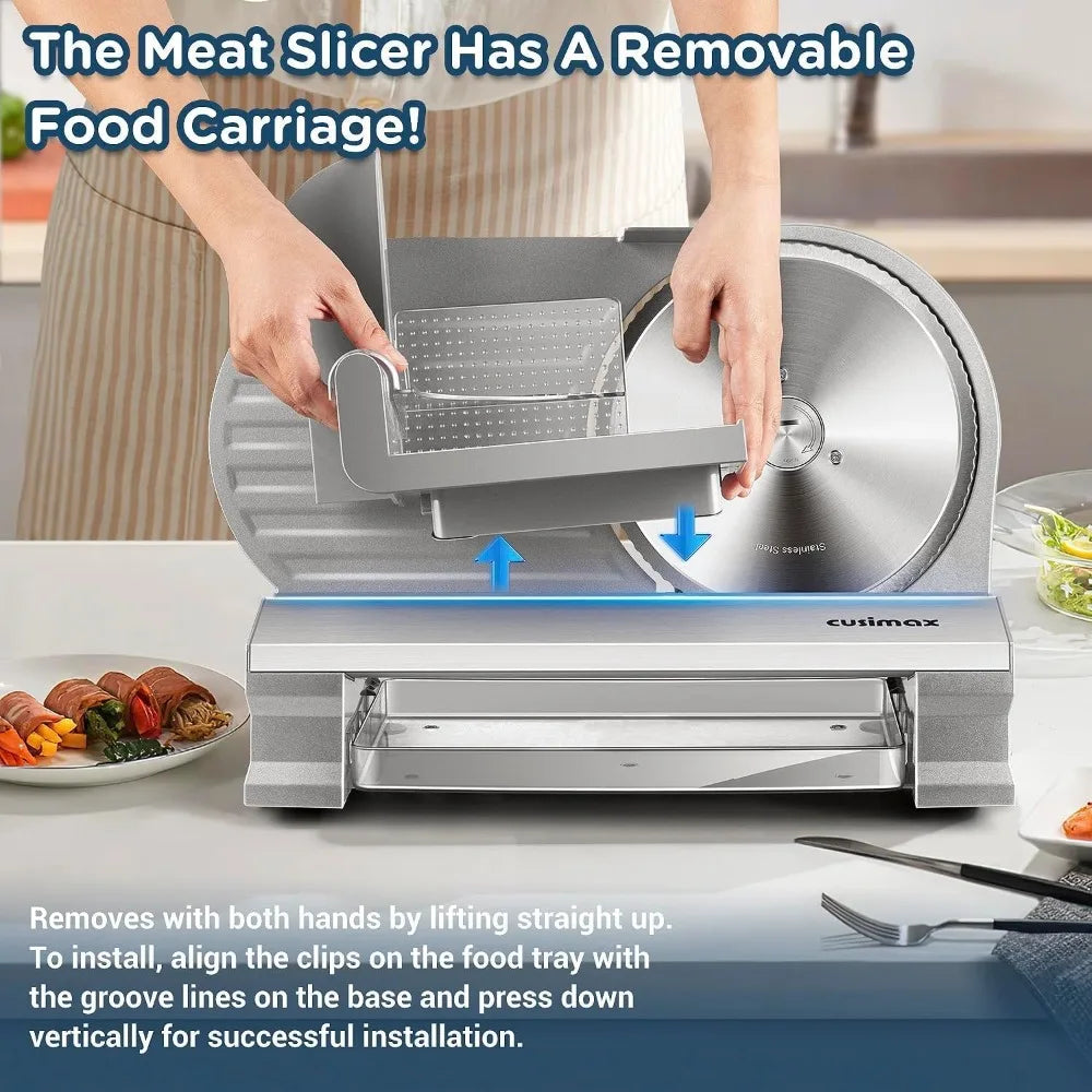 DAFIFY Electric Meat Slicer For Home Use With Adjustable Thickness