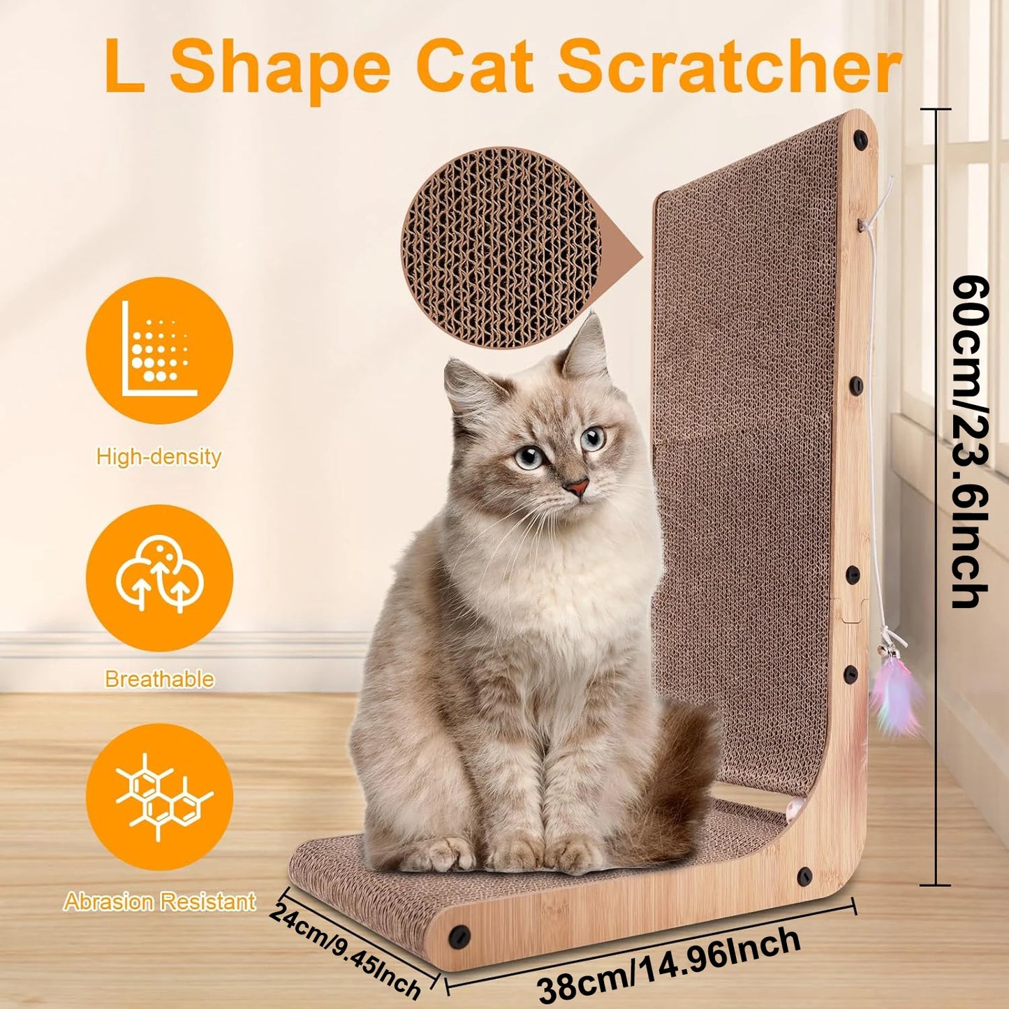 L Shape Cat Scratcher Pad for Happy Indoor Cats