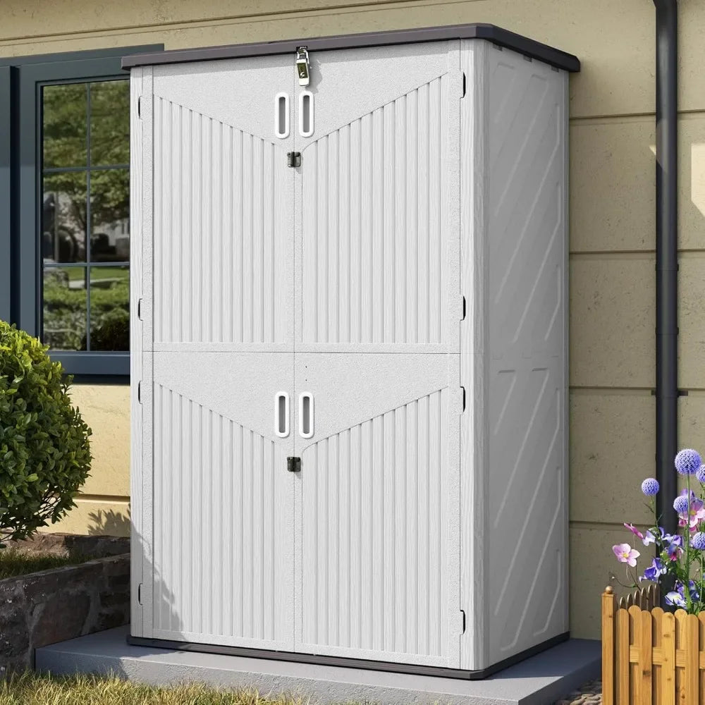 Outdoor Vertical Storage Shed With Floor For Garage Use