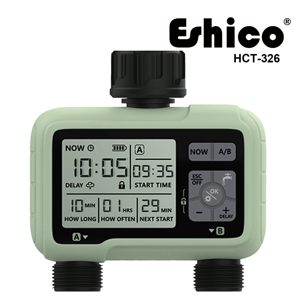 Eshico HCT-326 Dual Outlet Water Timer for Smart Irrigation