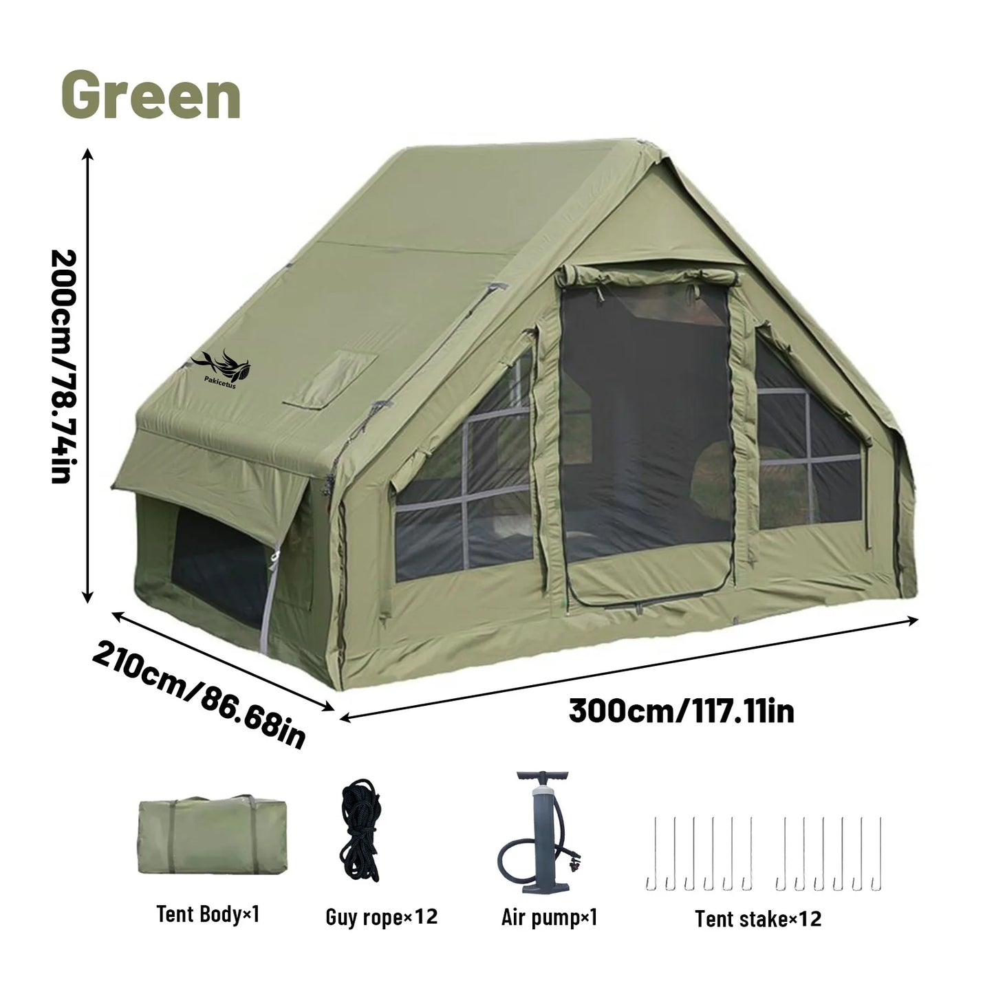 Pakicetus Inflatable Tent With Skylight Quick Setup Pump