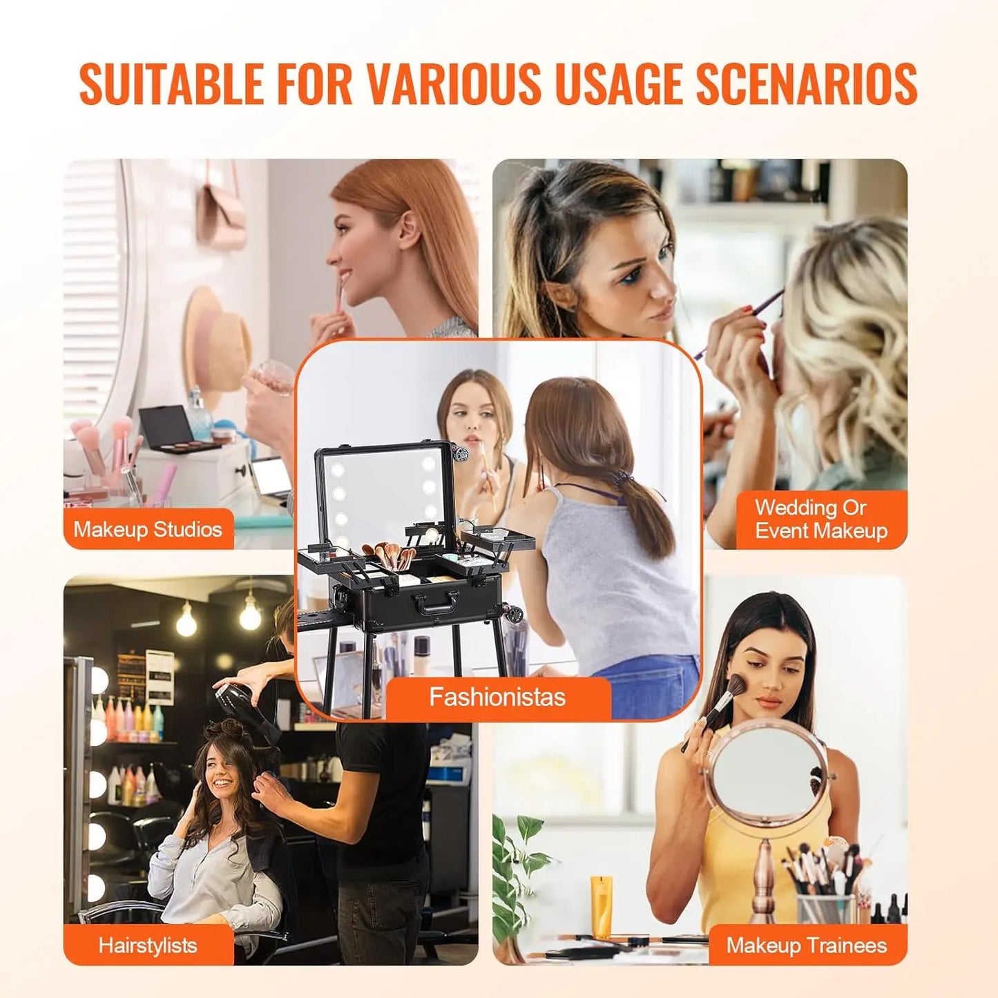 NEW Makeup Train Case Professional Makeup Storage Organizer Box Make Up Carrier for Women and Girls