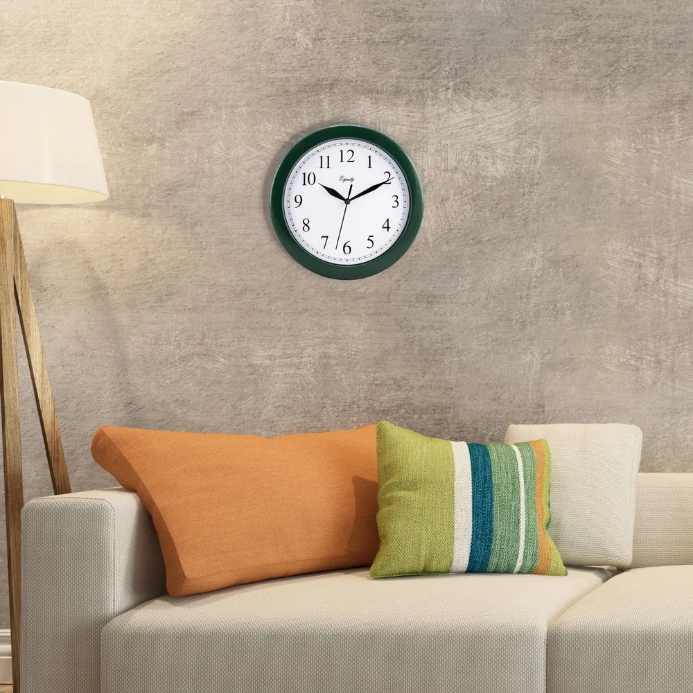 10 Inch Green Quartz Wall Clock With Arabic Numbers Battery Operated