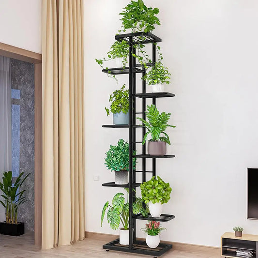 8 Tier Metal Plant Stand With Multi Pot Holder Shelves