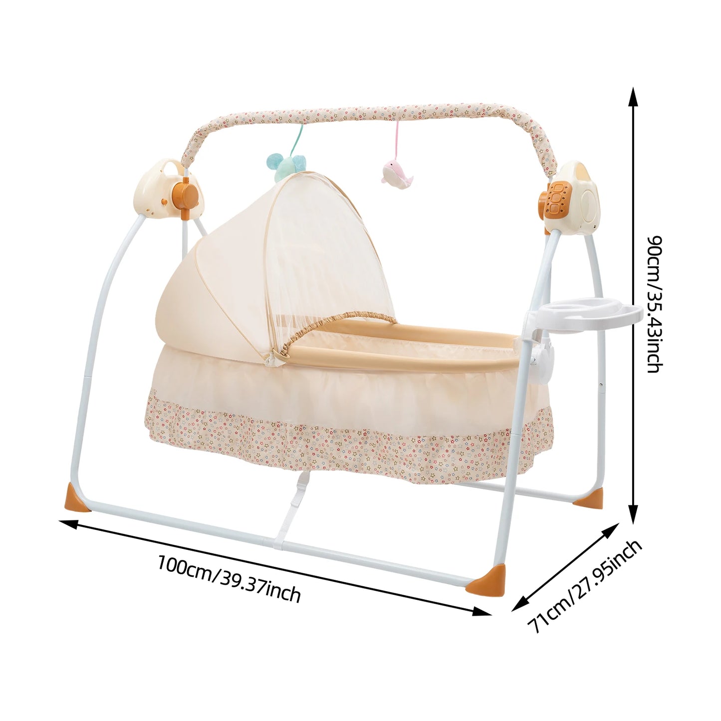 Electric Baby Crib Cradle With Remote Control And Music