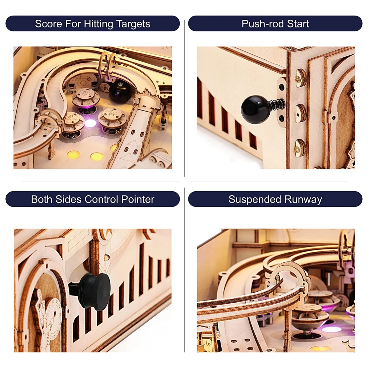 ROKR 3D Pinball Machine Wooden Puzzle Kit For Adults