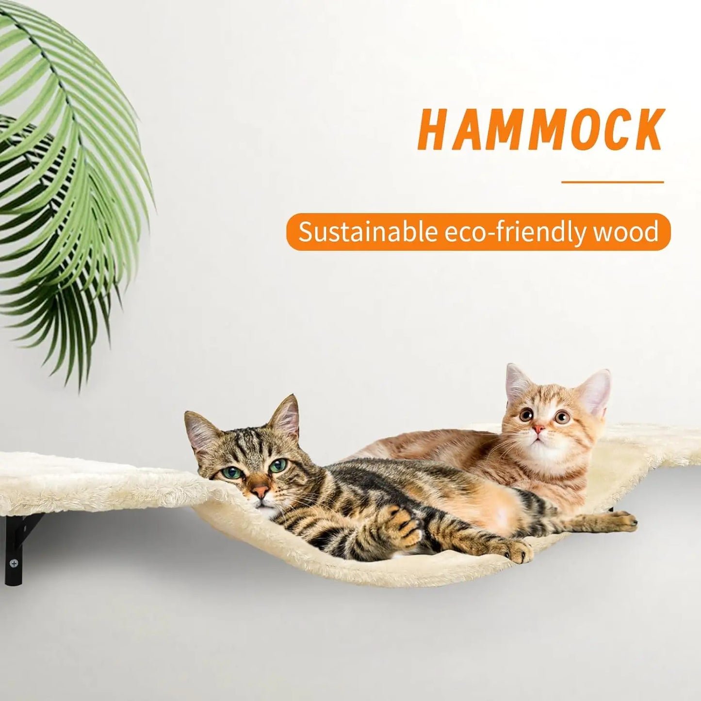 Wall Mounted Cat Climber Set With Shelves Bridge Hammock