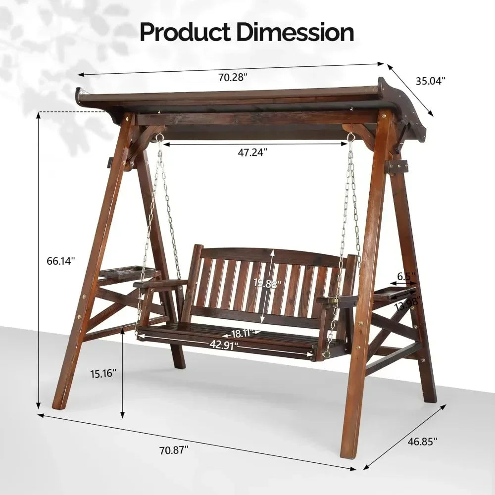 Weather-Resistant Outdoor Swing With Stand And Canopy