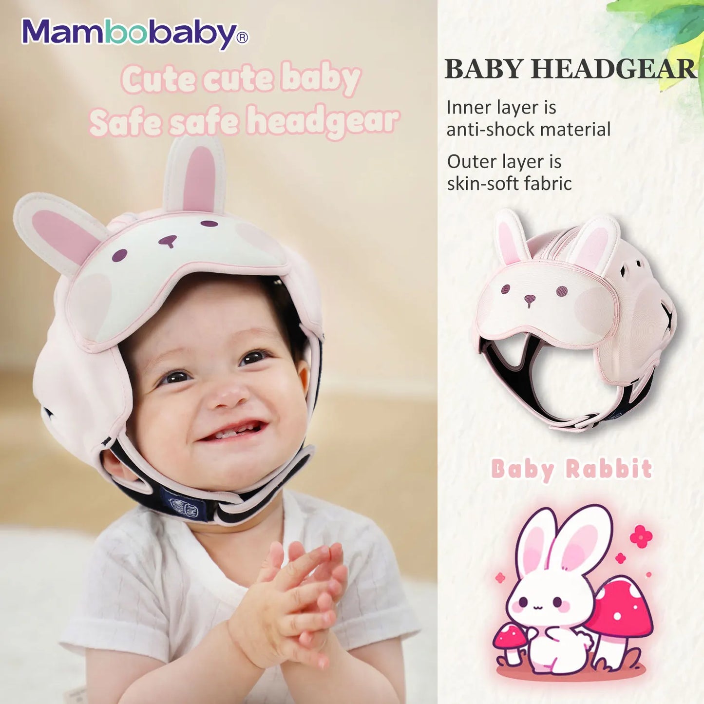 Mambobaby Safe Anti-Shock Baby Helmet for Crawling Infants