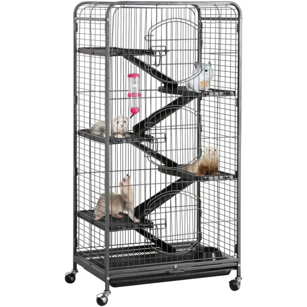 52 Inch Ferret Cage With 6 Levels On Wheels Metal Enclosure
