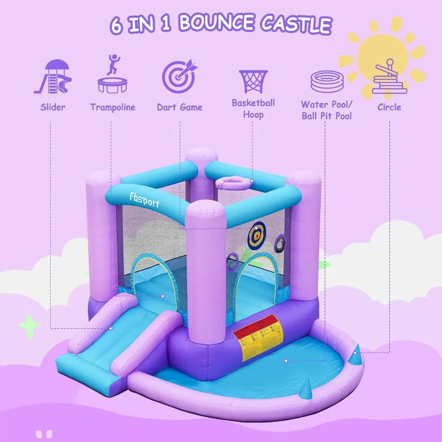 Design Inflatable Bounce House Galaxy Theme Castle With Slide