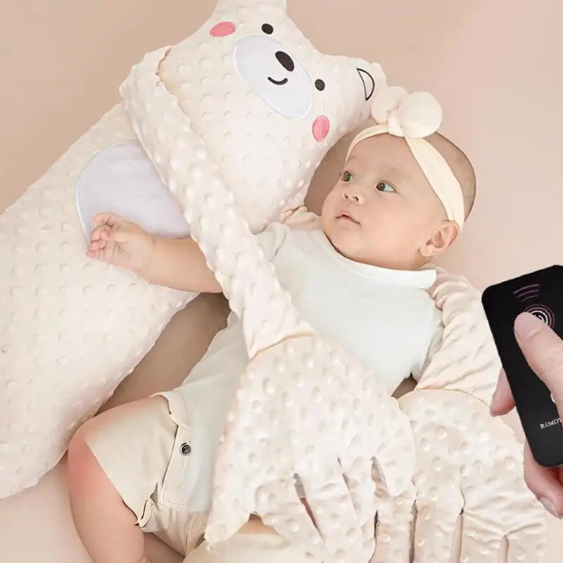 Remote Control Baby Sleep Toy Cartoon Bear Plush Soother Pillow