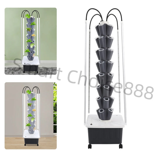 Hign-concerned 40 Hole Hydroponics Indoor Vertical Garden Tower Kit LED