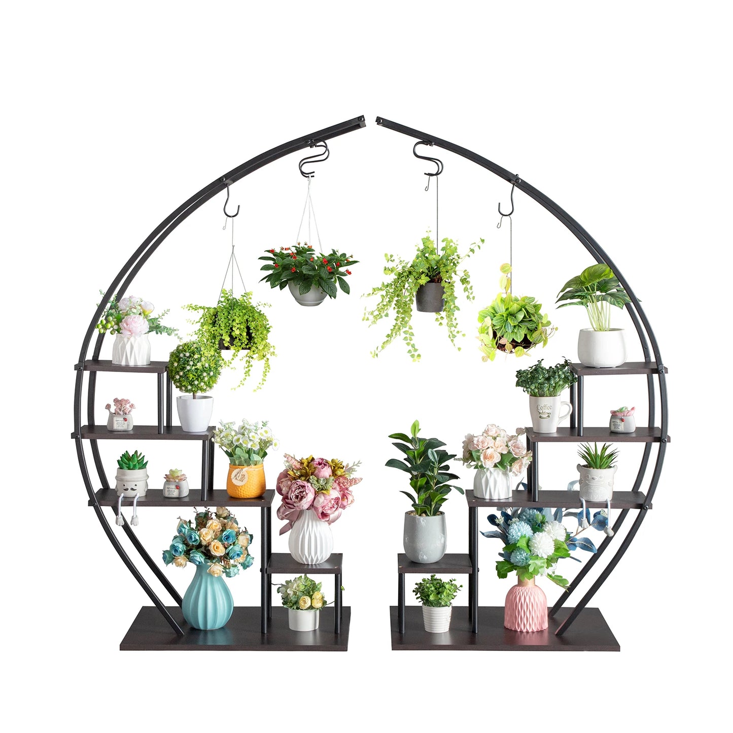 Artisasset 2pcs 5 Layer Semicircle Plant Stand for Home Decor