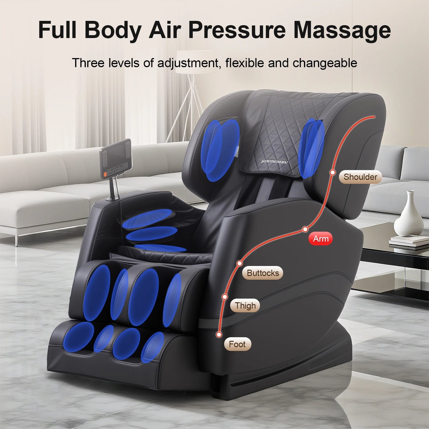 IOWNREALU Zero Gravity Full Body Massage Chair With Foot Massage And Touchscreen