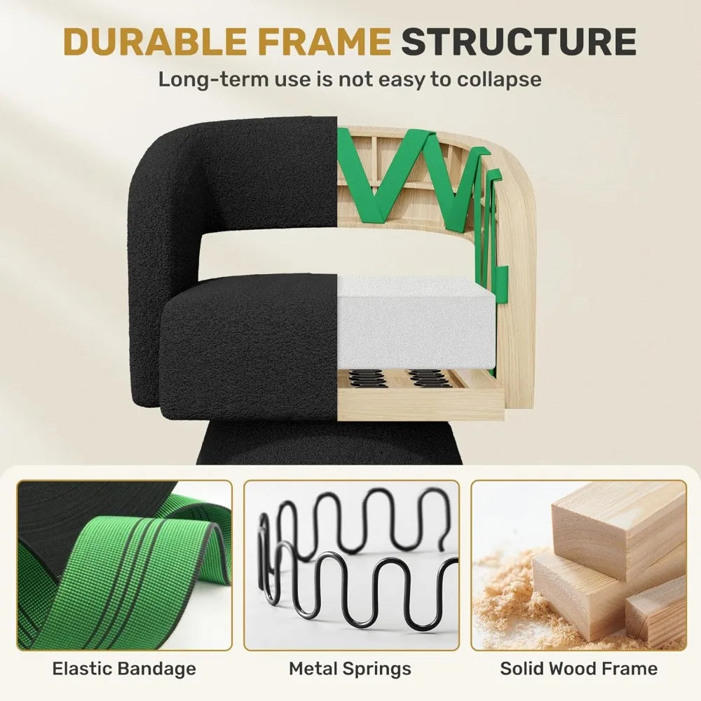 Swivel Accent Chair Set of 2 Teddy Barrel Chairs Living