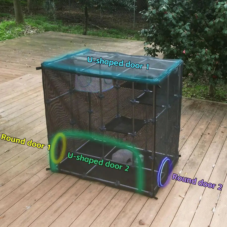 XMSJ Catio Outdoor Cat Enclosure Mega Kit Indoor Outdoor
