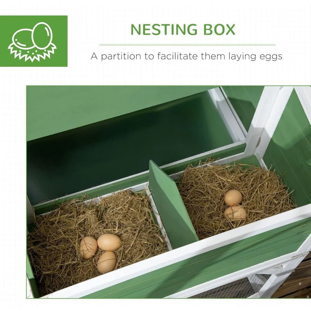49 Inch Small Chicken Coop with Garden Space for 2-4 Birds