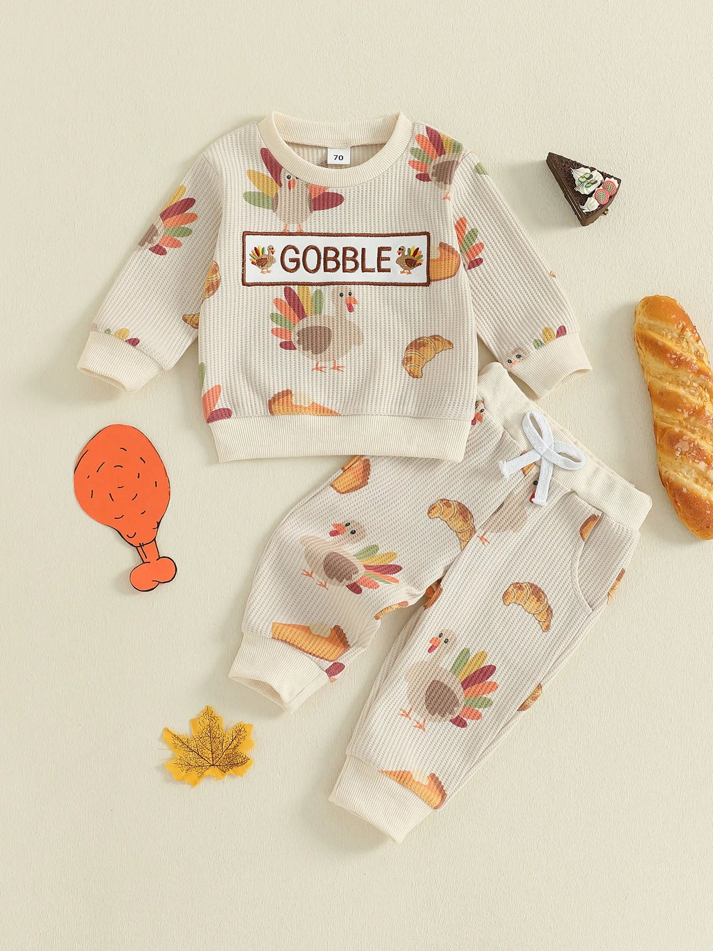 Baby Girl Christmas Outfit Set Reindeer Print Long Sleeve