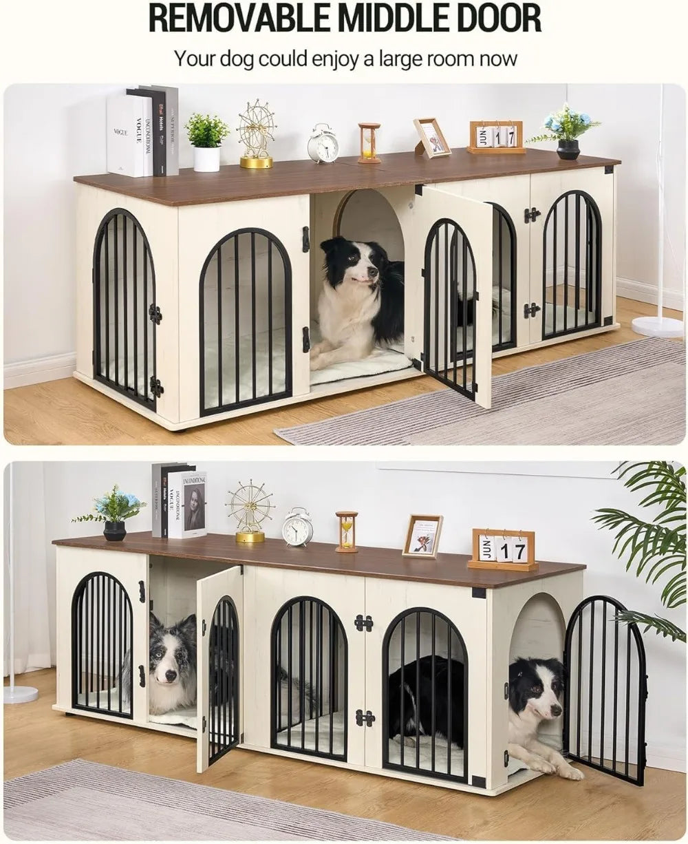 Heavy Duty Indoor Dog Kennel Furniture TV Stand End Table With Divider