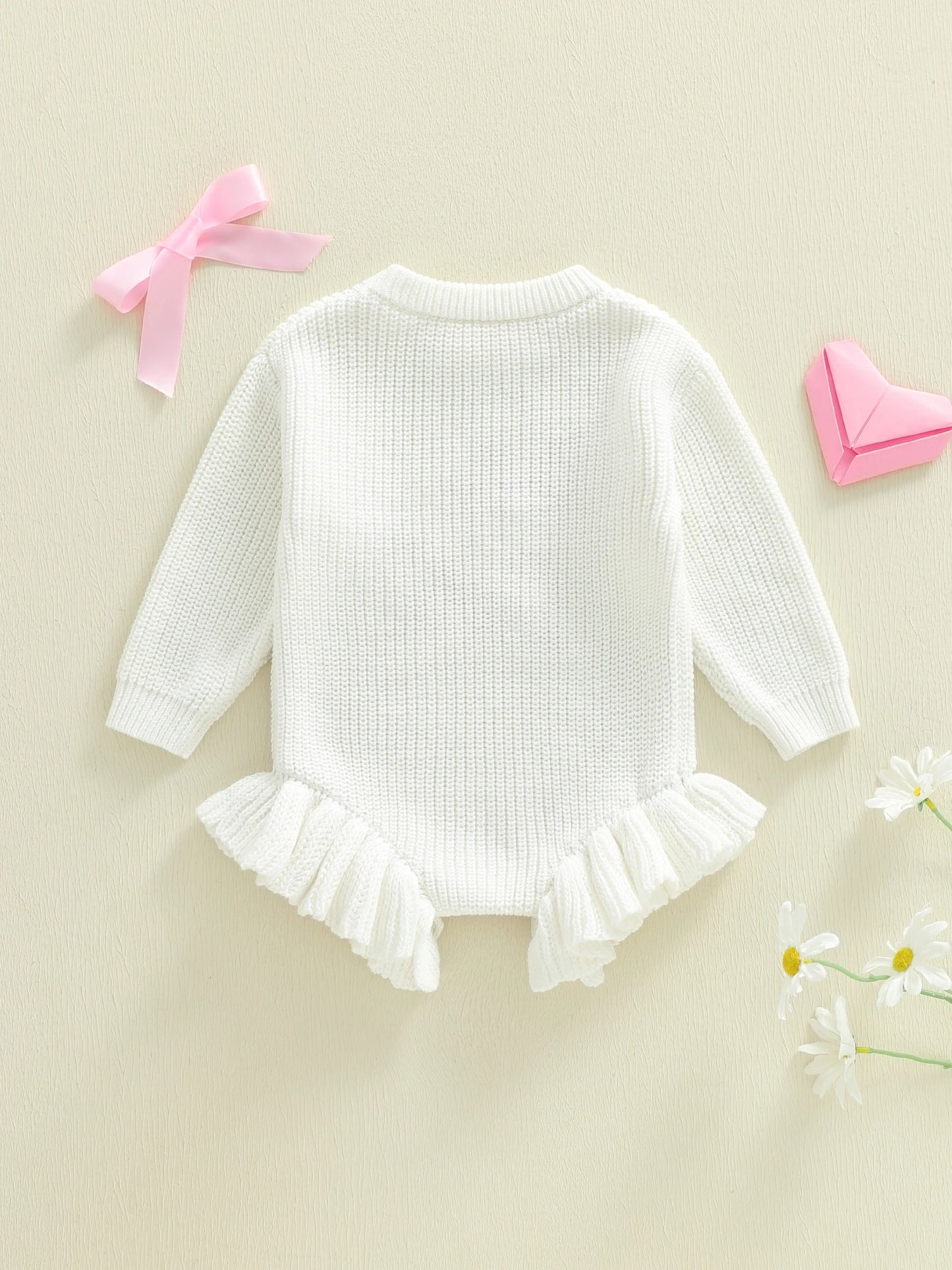 CN Guangdong Baby Romper Knit With Floral Embroidery Round Neck