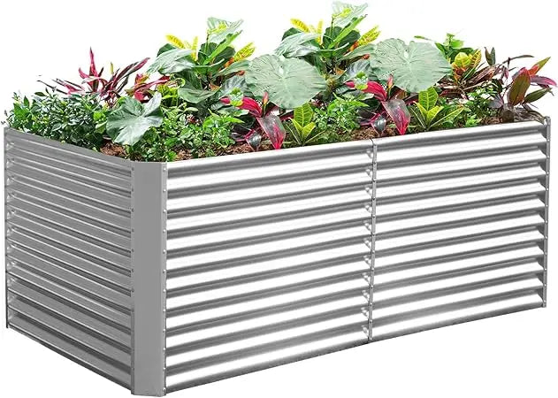 Land Guard 8x4x3ft Galvanized Raised Garden Bed 36 Inch Tall