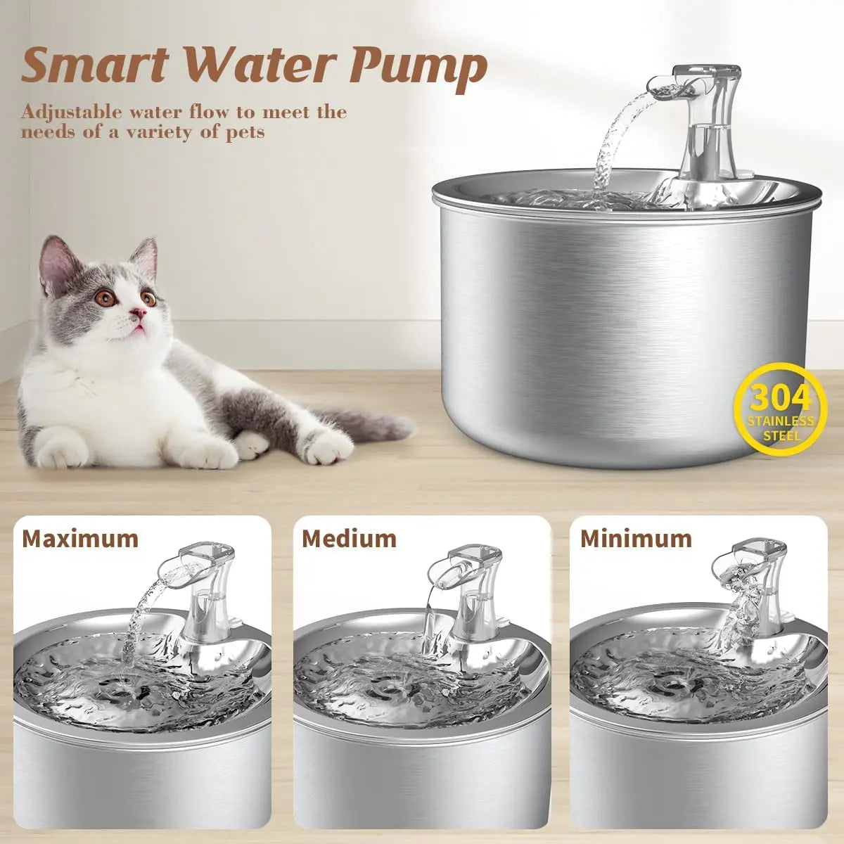 Automatic Stainless Steel Pet Water Dispenser Fountain