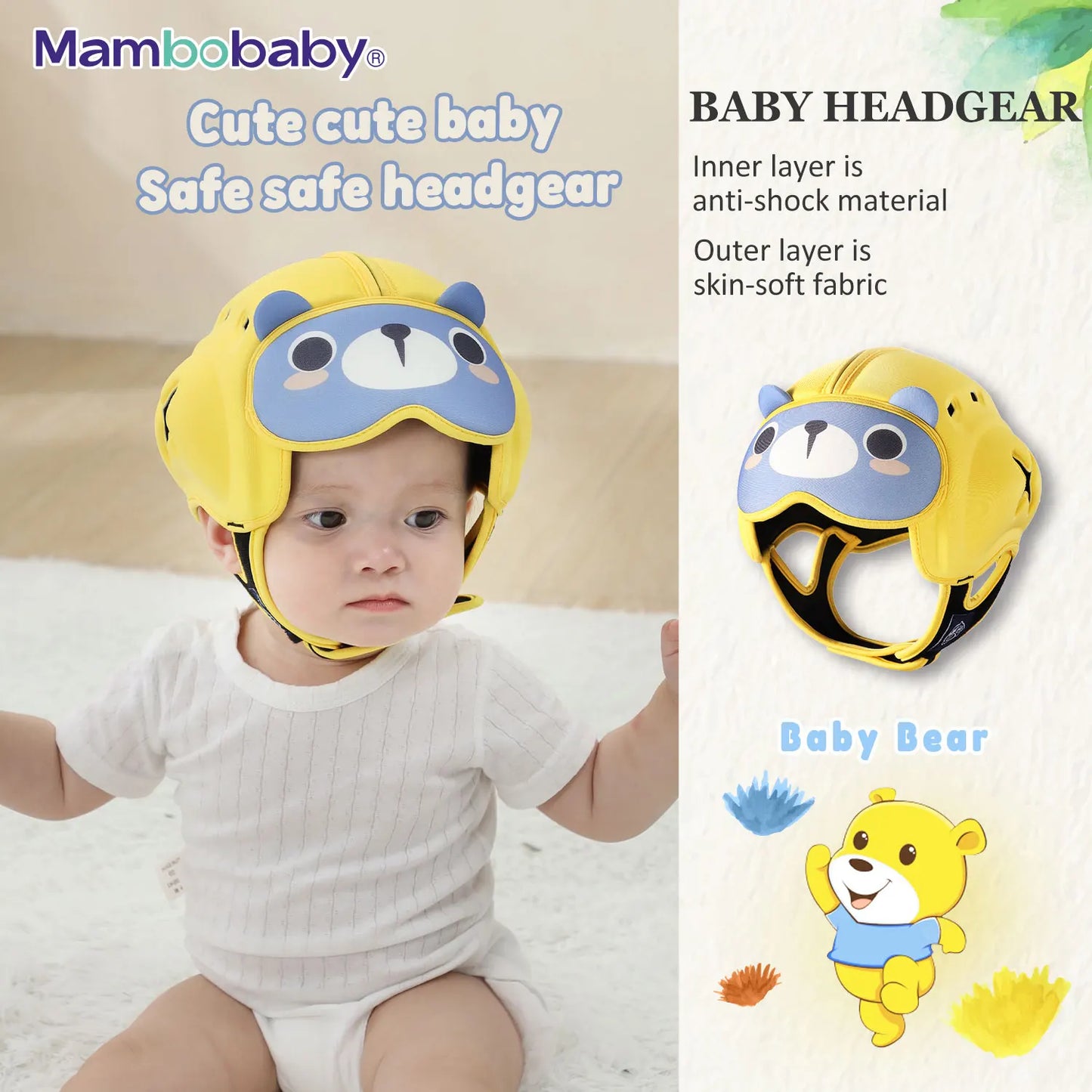Mambobaby Safe Anti-Shock Baby Helmet for Crawling Infants