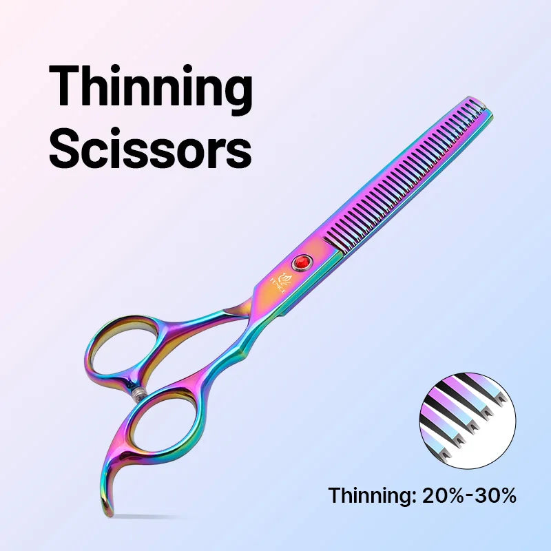 Fenice Rainbow Black Dog Grooming Scissors Shears Set