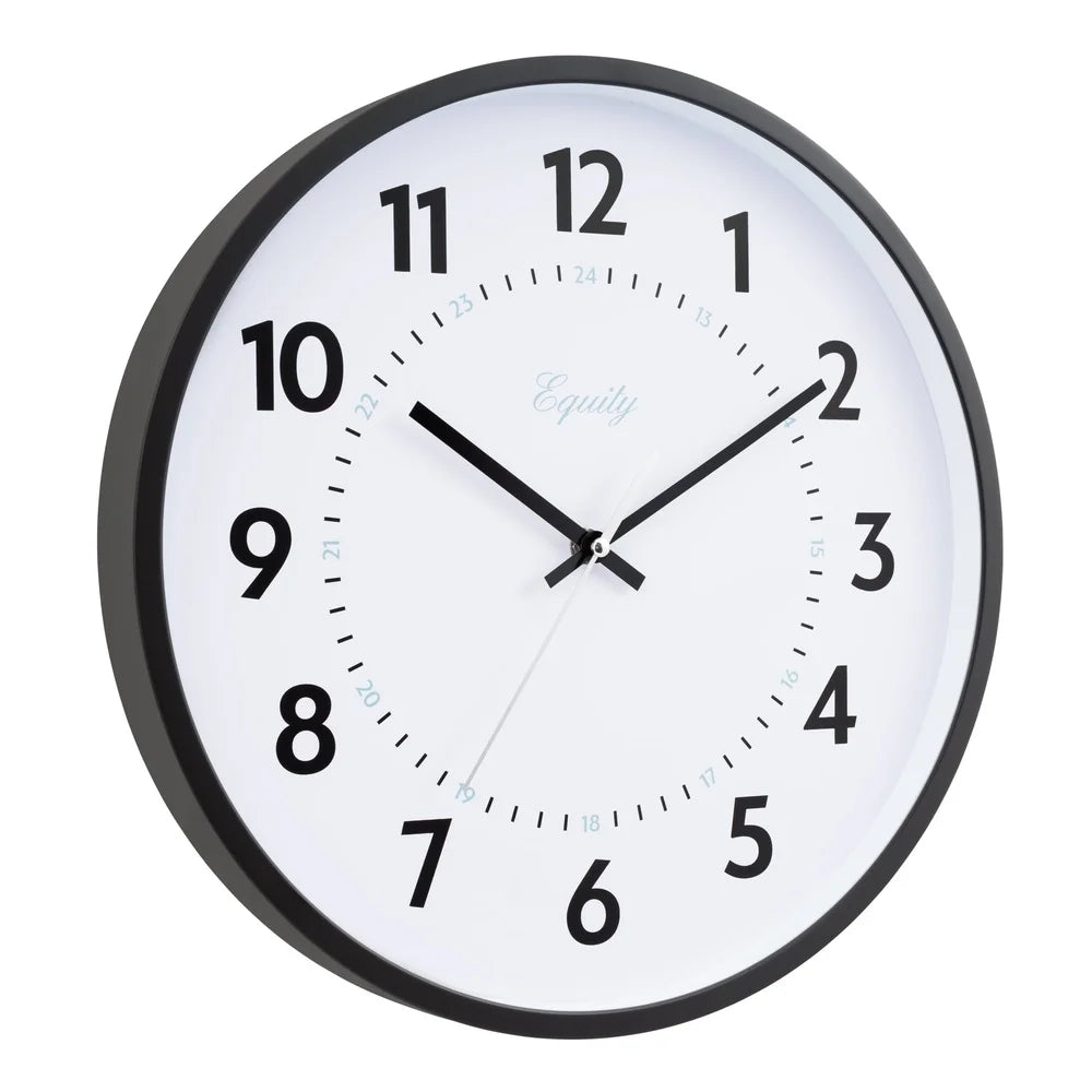 14 Inch Quartz Clock Dual Time Easy Setup Battery Operated