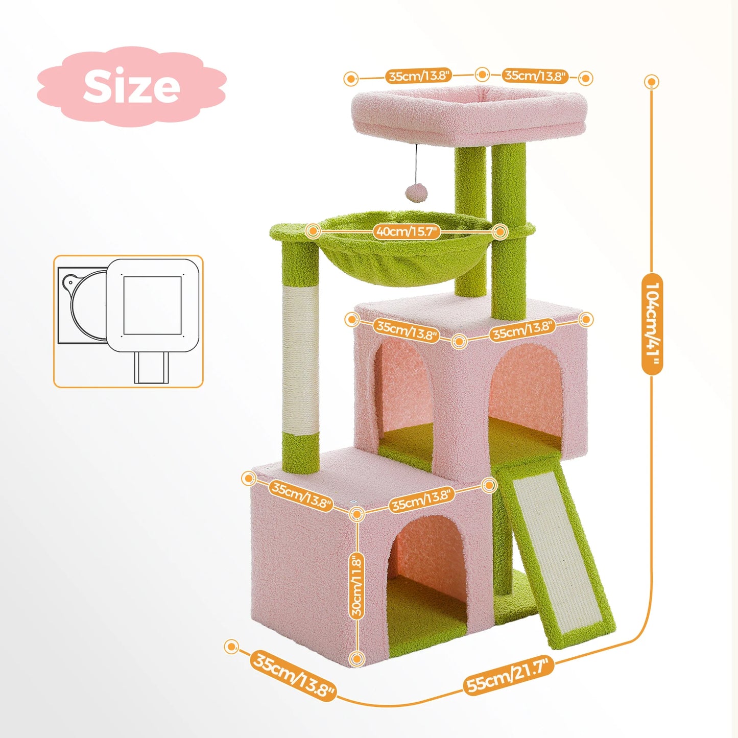Large Multi-Level Cat Tree with Spacious Condos and Toys