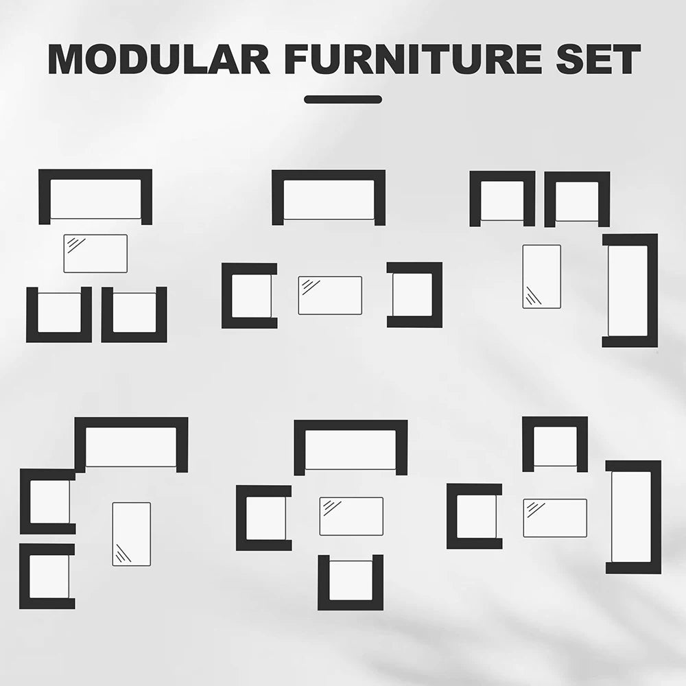 HiMISS 4-Piece PE Rattan Patio Set Outdoor Garden Table Chairs
