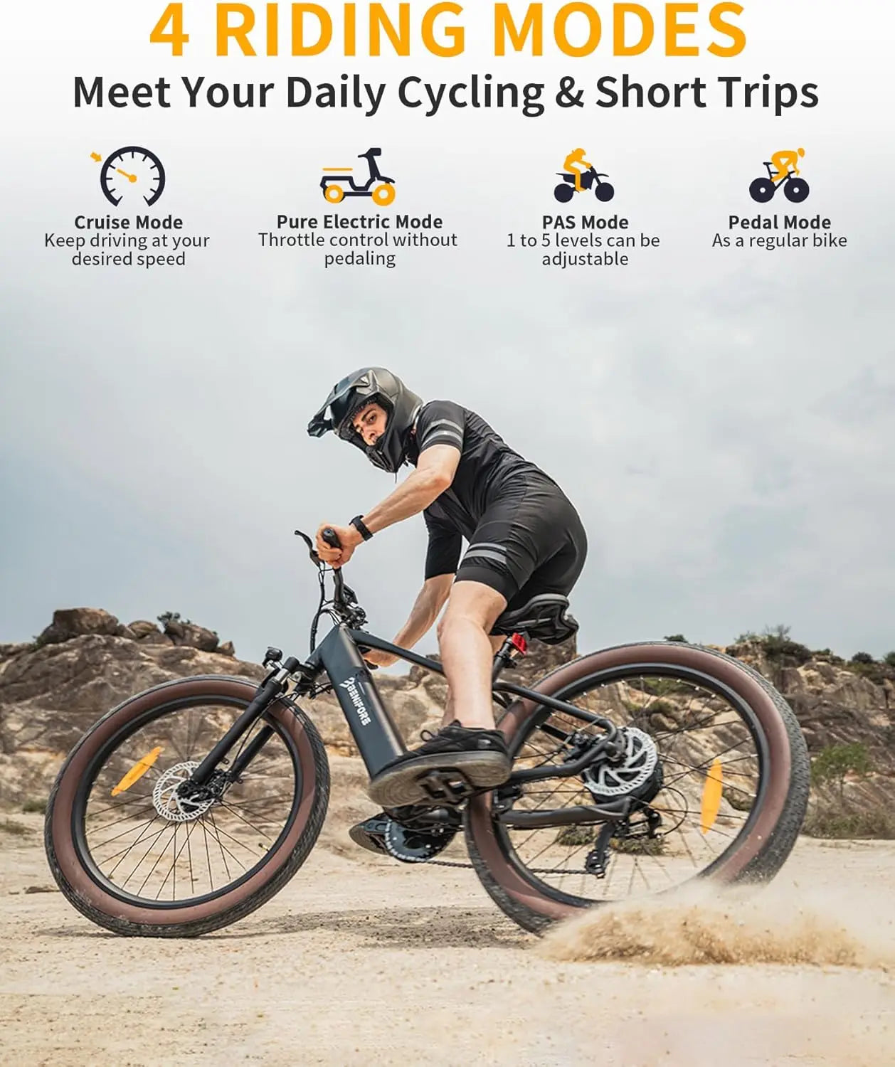 Luckeep C26 1500W Electric Bike 28 MPH 72 Miles Range